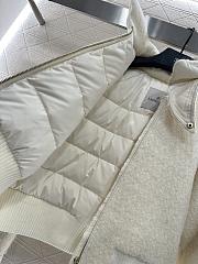 Okify Moncler White Wool Down Jacket With Detachable Hood - 6