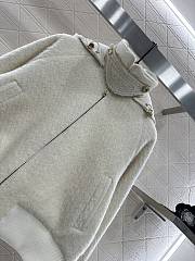 Okify Moncler White Wool Down Jacket With Detachable Hood - 4