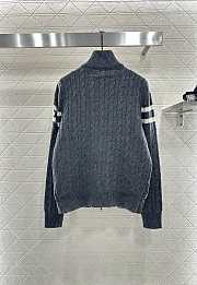 Okify Moncler Gray Stand Collar Paneled Zipper Down Jacket Unisex - 4