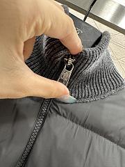 Okify Moncler Gray Stand Collar Paneled Zipper Down Jacket Unisex - 6