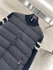 Okify Moncler Black Stand Collar Paneled Zipper Down Jacket Unisex - 4