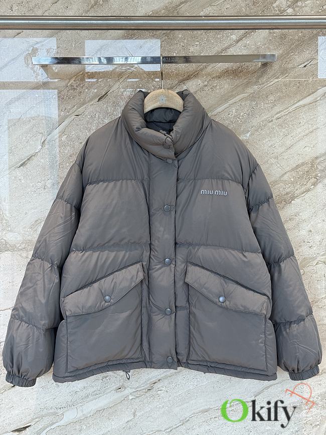 Okify MiuMiu Gray Goose Down Jacket Unisex - 1
