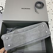 Okify Balenciaga Rodeo Medium Bag In Gray Suede 34x11x24cm - 3