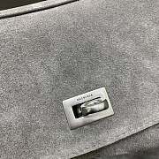 Okify Balenciaga Rodeo Medium Bag In Gray Suede 34x11x24cm - 4