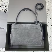 Okify Balenciaga Rodeo Medium Bag In Gray Suede 34x11x24cm - 2