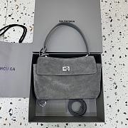 Okify Balenciaga Small Rodeo Bag In Gray Suede 29x20x10cm - 1