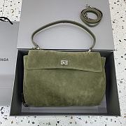 Okify Balenciaga Rodeo Medium Bag In Green Suede 34x11x24cm - 1