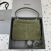 Okify Balenciaga Small Rodeo Bag In Green Suede 29x20x10cm - 5