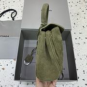 Okify Balenciaga Small Rodeo Bag In Green Suede 29x20x10cm - 4