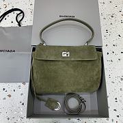 Okify Balenciaga Small Rodeo Bag In Green Suede 29x20x10cm - 1