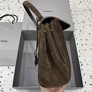 Okify Balenciaga Rodeo Medium Bag In Dark Brown Suede 34x11x24cm - 4