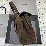 Okify Balenciaga Small Rodeo Bag In Dark Brown Suede 29x20x10cm - 5
