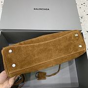 Okify Balenciaga Rodeo Medium Bag In Brown Caramel Suede 34x11x24cm - 6