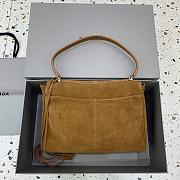 Okify Balenciaga Rodeo Medium Bag In Brown Caramel Suede 34x11x24cm - 4