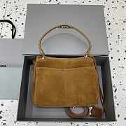 Okify Balenciaga Small Rodeo Bag In Brown Caramel Suede 29x20x10cm - 3