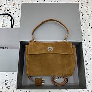 Okify Balenciaga Small Rodeo Bag In Brown Caramel Suede 29x20x10cm - 1
