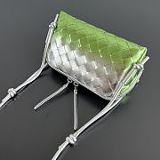 Okify Bottega Veneta Concert Pouch Intrecciato Bag In Silver And Green 18.5x11.5x8.5cm - 6