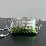 Okify Bottega Veneta Concert Pouch Intrecciato Bag In Silver And Green 18.5x11.5x8.5cm - 1