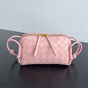 Okify Bottega Veneta Concert Pouch Intrecciato Bag In Pink 18.5x11.5x8.5cm - 1