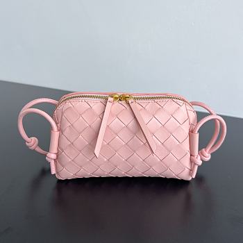 Okify Bottega Veneta Concert Pouch Intrecciato Bag In Pink 18.5x11.5x8.5cm