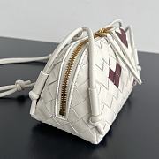 Okify Bottega Veneta Concert Pouch Intrecciato Bag In White With Red Heart 18.5x11.5x8.5cm - 5