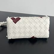 Okify Bottega Veneta Concert Pouch Intrecciato Bag In White With Red Heart 18.5x11.5x8.5cm - 3