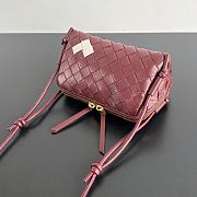 Okify Bottega Veneta Concert Pouch Intrecciato Bag In Red With White Heart 18.5x11.5x8.5cm - 6