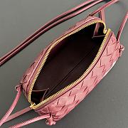 Okify Bottega Veneta Concert Pouch Intrecciato Bag In Red With White Heart 18.5x11.5x8.5cm - 5