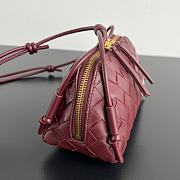 Okify Bottega Veneta Concert Pouch Intrecciato Bag In Red With White Heart 18.5x11.5x8.5cm - 4