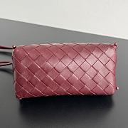 Okify Bottega Veneta Concert Pouch Intrecciato Bag In Red With White Heart 18.5x11.5x8.5cm - 3