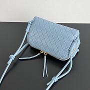 Okify Bottega Veneta Concert Pouch Intrecciato Bag In Blue 18.5x11.5x8.5cm - 4