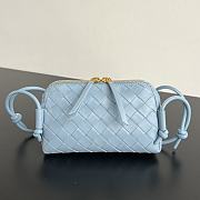 Okify Bottega Veneta Concert Pouch Intrecciato Bag In Blue 18.5x11.5x8.5cm - 1