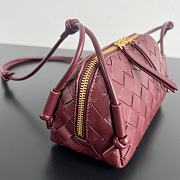 Okify Bottega Veneta Concert Pouch Intrecciato Bag In Dark Red 18.5x11.5x8.5cm - 6