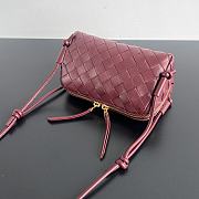 Okify Bottega Veneta Concert Pouch Intrecciato Bag In Dark Red 18.5x11.5x8.5cm - 5