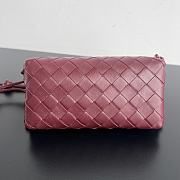 Okify Bottega Veneta Concert Pouch Intrecciato Bag In Dark Red 18.5x11.5x8.5cm - 4