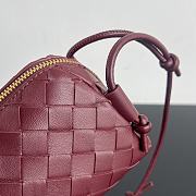 Okify Bottega Veneta Concert Pouch Intrecciato Bag In Dark Red 18.5x11.5x8.5cm - 3