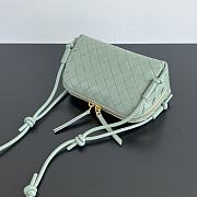 Okify Bottega Veneta Concert Pouch Intrecciato Bag In Mint Green 18.5x11.5x8.5cm - 6