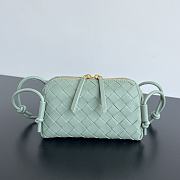 Okify Bottega Veneta Concert Pouch Intrecciato Bag In Mint Green 18.5x11.5x8.5cm - 1