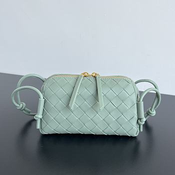 Okify Bottega Veneta Concert Pouch Intrecciato Bag In Mint Green 18.5x11.5x8.5cm