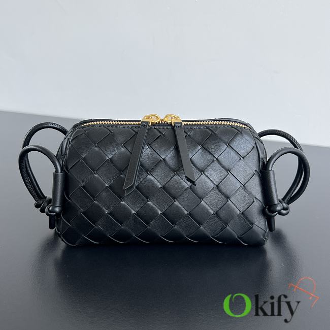 Okify Bottega Veneta Concert Pouch Intrecciato Bag In Black 18.5x11.5x8.5cm - 1