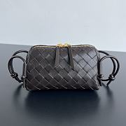 Okify Bottega Veneta Concert Pouch Intrecciato Bag In Dark Brown 18.5x11.5x8.5cm - 1