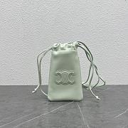 Okify Celine Triomphe Phone Pouch In Light Green 20.5x12cm - 1