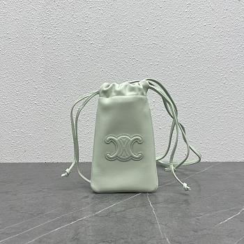 Okify Celine Triomphe Phone Pouch In Light Green 20.5x12cm
