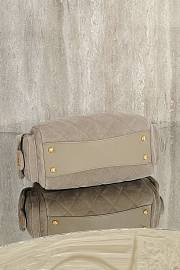 Okify CC 25K Bowling Bag In Gray Suede 15.5x24x11.5cm - 6
