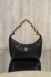 Okify CC 25K Hobo Bag In Black Calfskin 24x28x8cm - 1