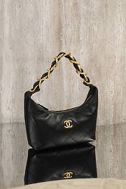 Okify CC 25K Hobo Bag In Black Calfskin 24x28x8cm - 4