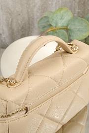 Okify CC Vanity Bag In Beige Caviar 17x19.5x5cm - 5
