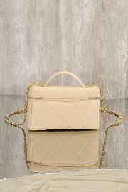 Okify CC Vanity Bag In Beige Caviar 17x19.5x5cm - 2