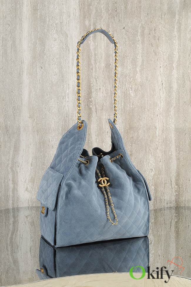Okify CC Hobo Bag In Denim Blue 40x30x15cm - 1