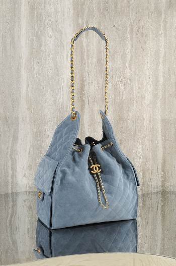 Okify CC Hobo Bag In Denim Blue 40x30x15cm